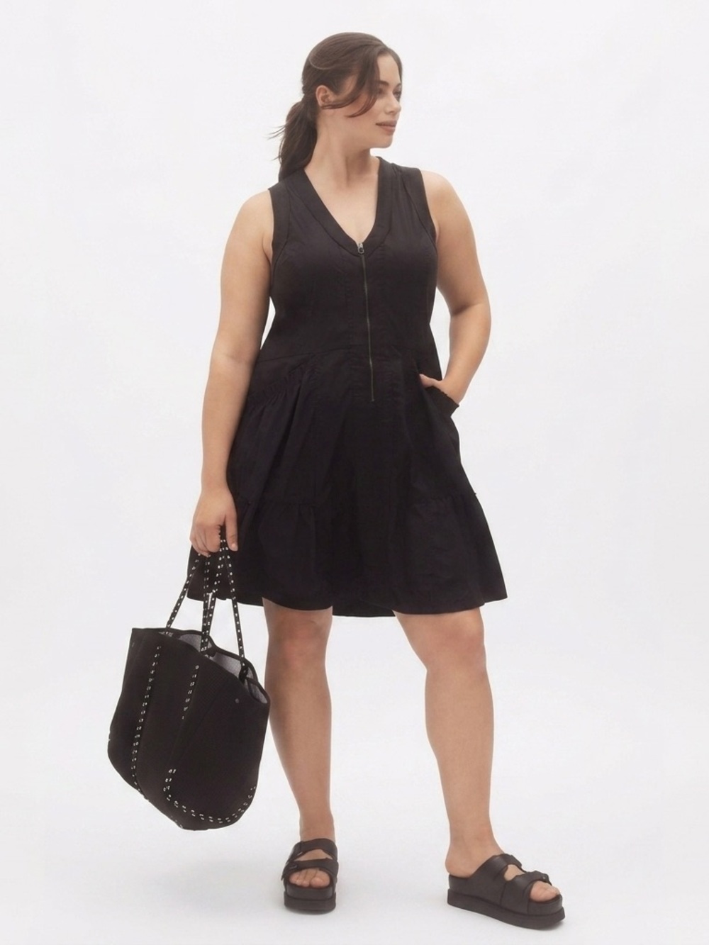 Daily Practice Anthropologie Dress Medium Utility Mini Oversized Lagenlook
